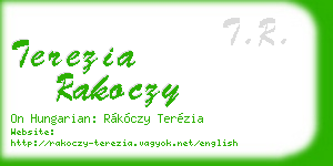 terezia rakoczy business card